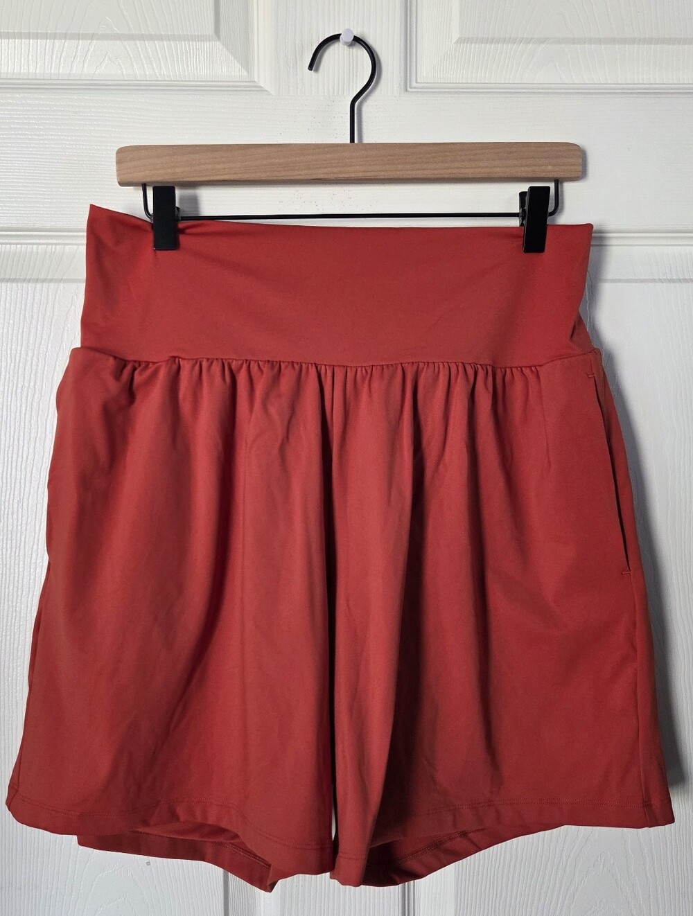 Halara SoftlyZero Airy Orange Red Workout Shorts Women's XL Gym Wear